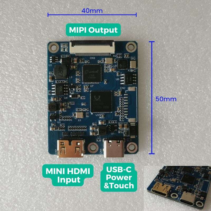 HDMI to MIPI board, Integrated Touch-TBG076HD-01