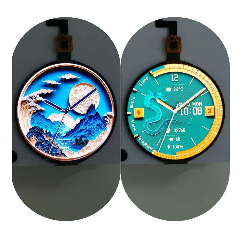 1.75-inch AM OLED, 466X466, on-cell touch, MIPI QSPI_TOH175XRT-01C_tailorpixels